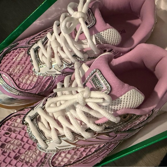 Bottega Veneta Pink and White Orbit Sneakers - Picture 4 of 15